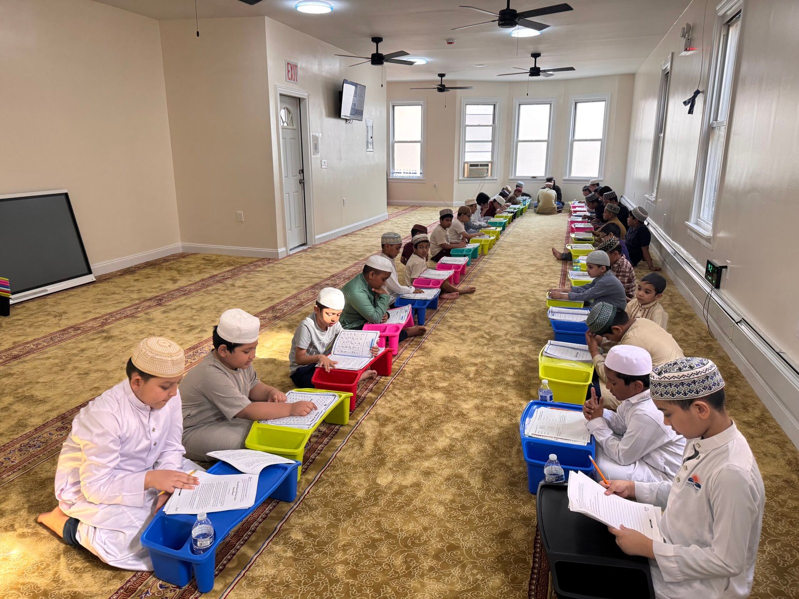 After-School Maktab students learning Quran at Darul Ahnaf New York in Bronx.