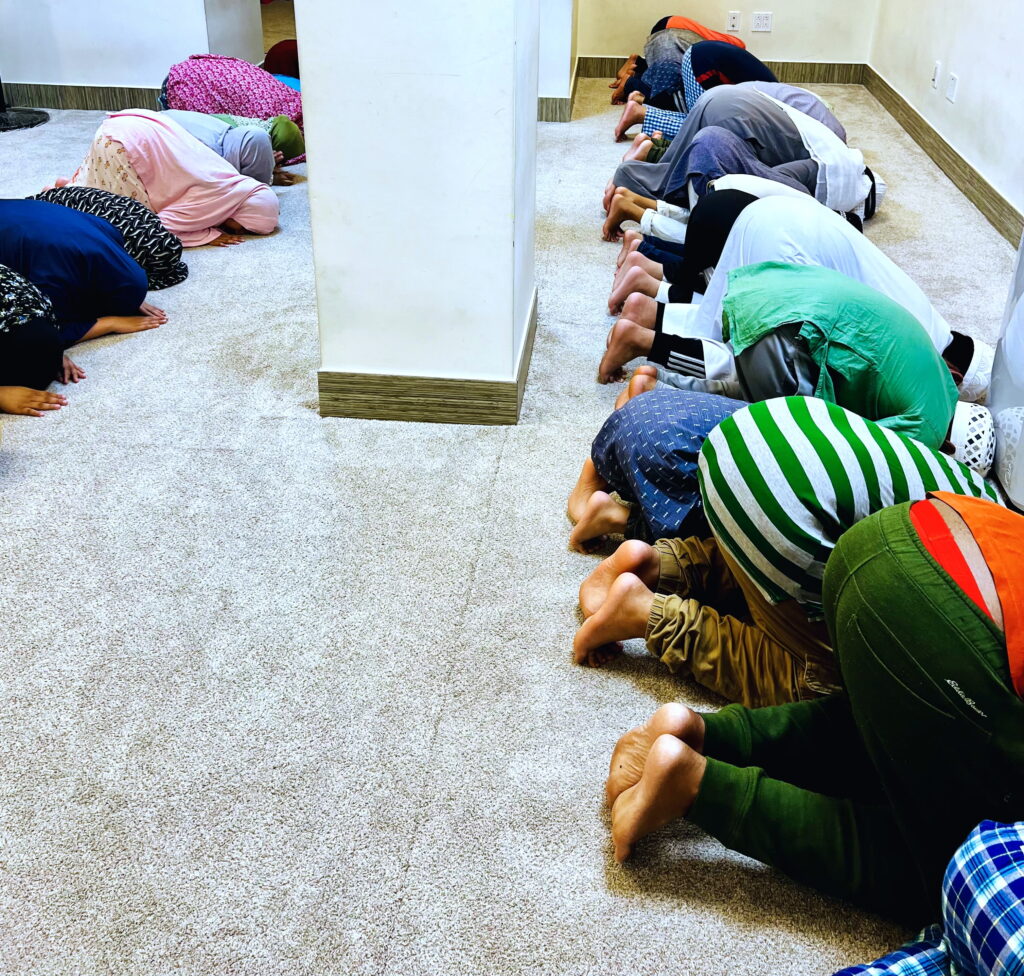 Students praying